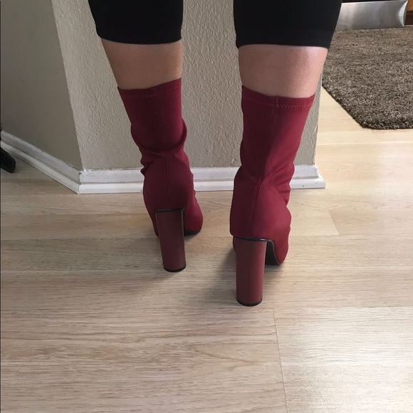 ladies pointed toe high heels short boots - Picture 3 of 4